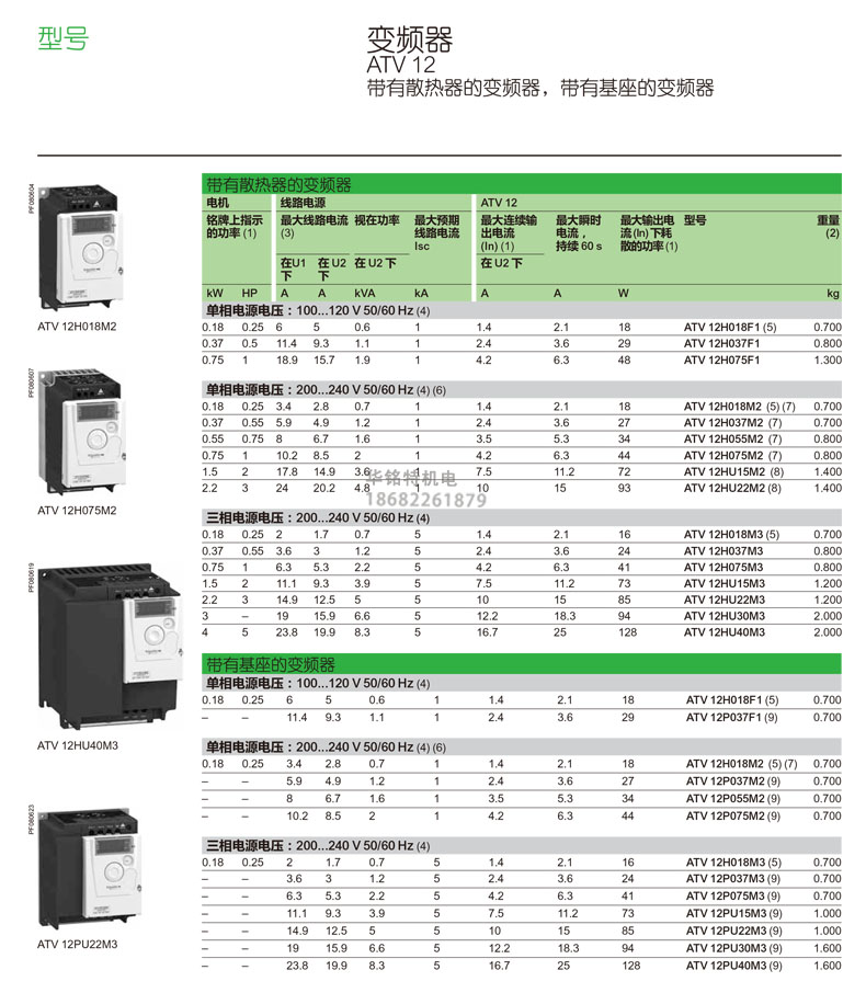 施耐德變頻器ATV12變頻器ATV-0.18kW-0.25hp機(jī)械設(shè)備專(zhuān)用變頻器